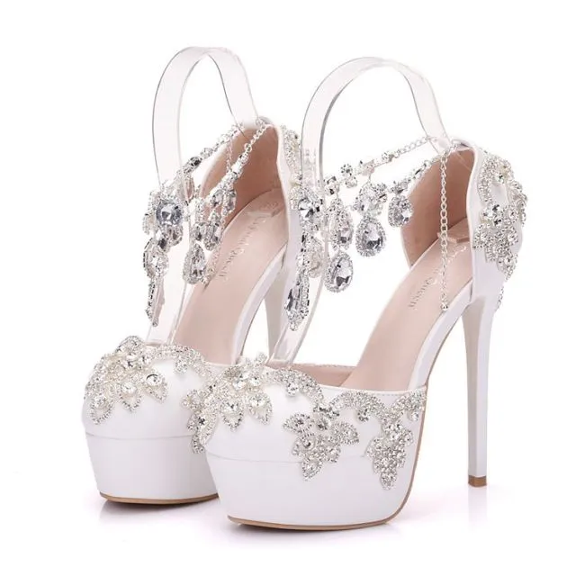 Luxury Crystal Tassel High Heels