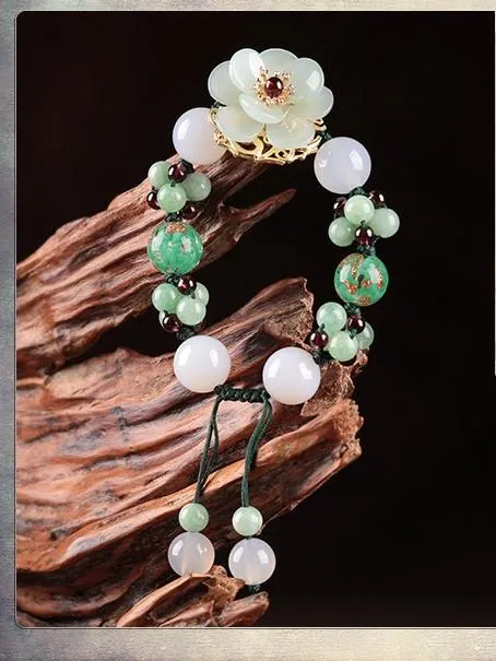 Luxury Green Agate Flower Bracelet