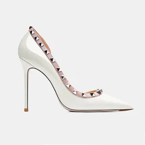 Luxury Women's Genuine Leather Stiletto Pumps | Willow Nail Design | Elegant Party & Evening Dress Shoes