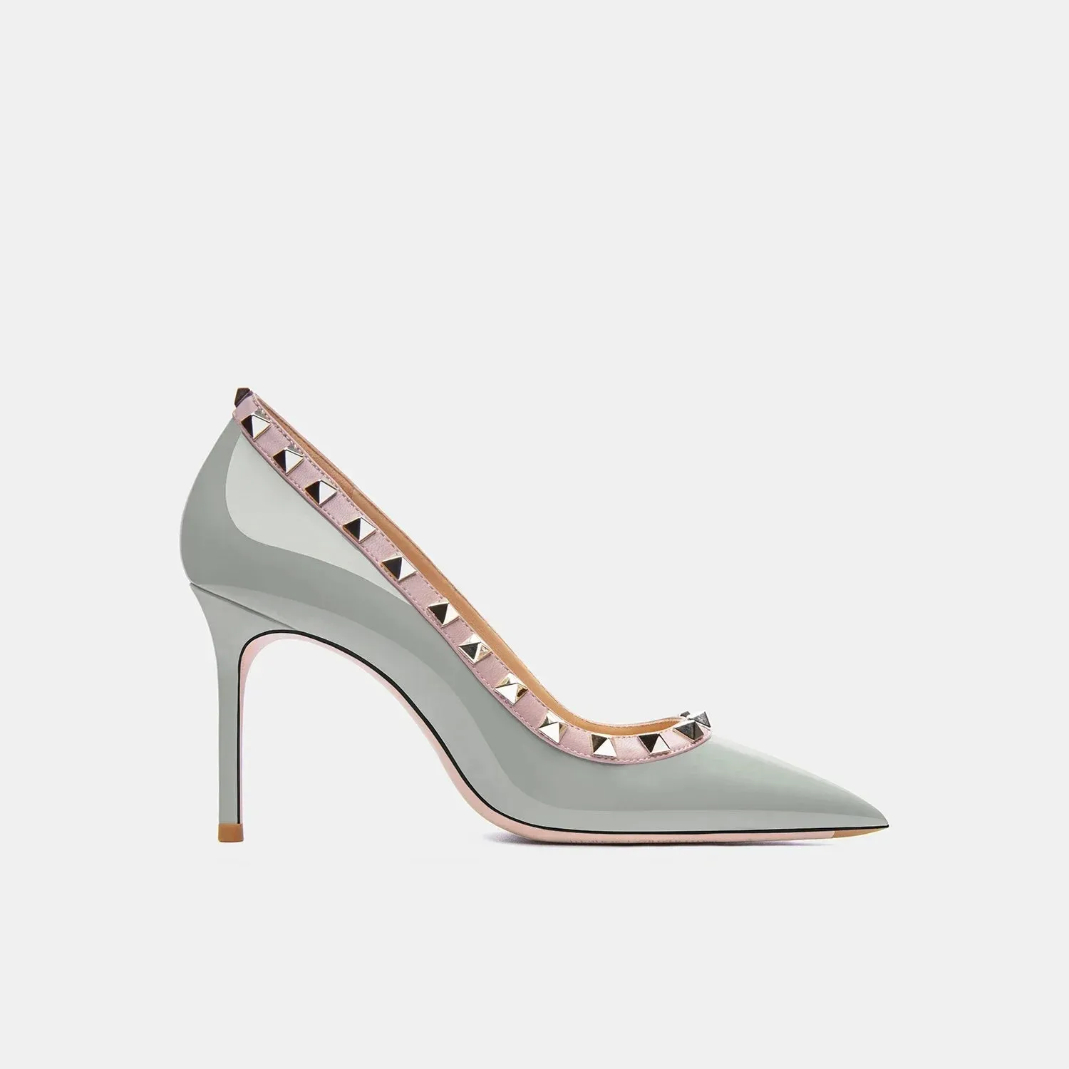 Luxury Women's Genuine Leather Stiletto Pumps | Willow Nail Design | Elegant Party & Evening Dress Shoes