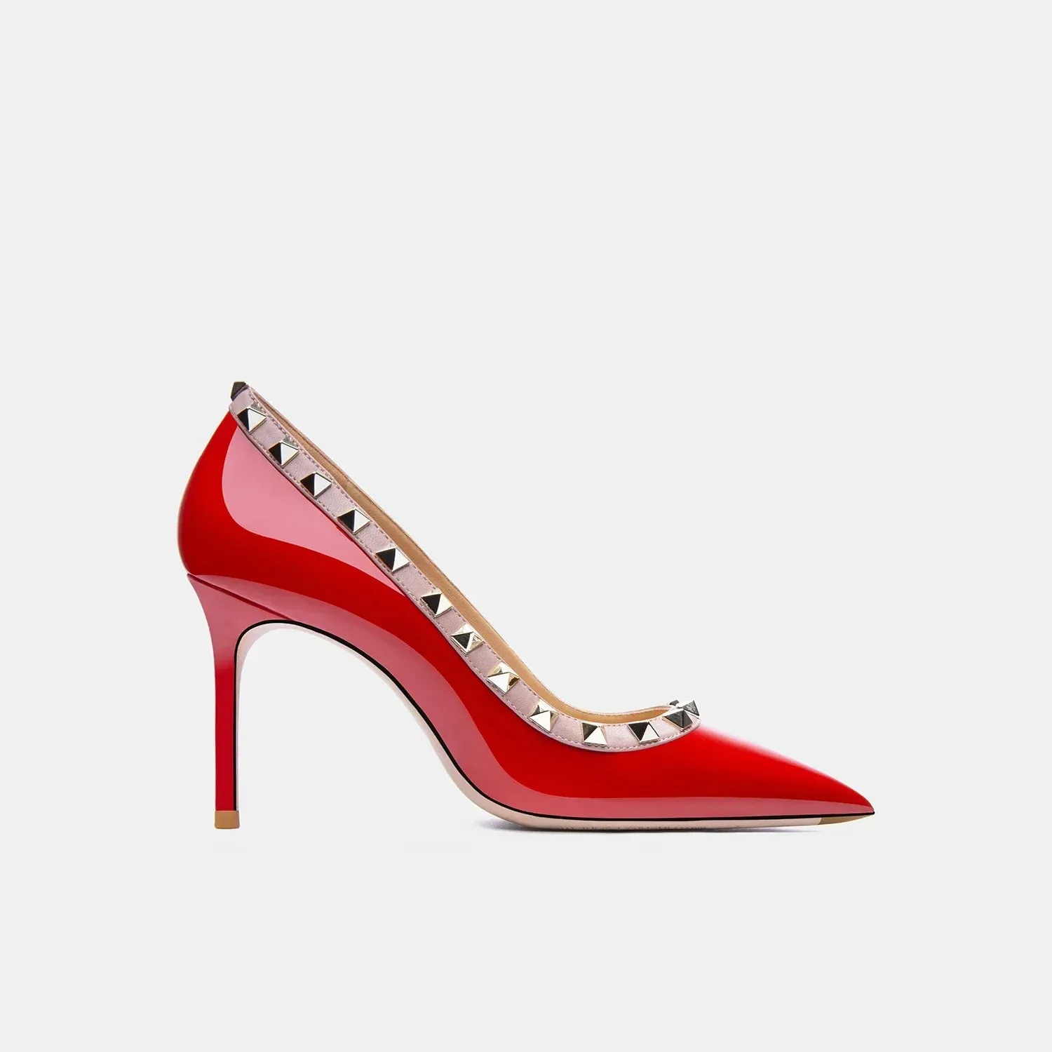 Luxury Women's Genuine Leather Stiletto Pumps | Willow Nail Design | Elegant Party & Evening Dress Shoes