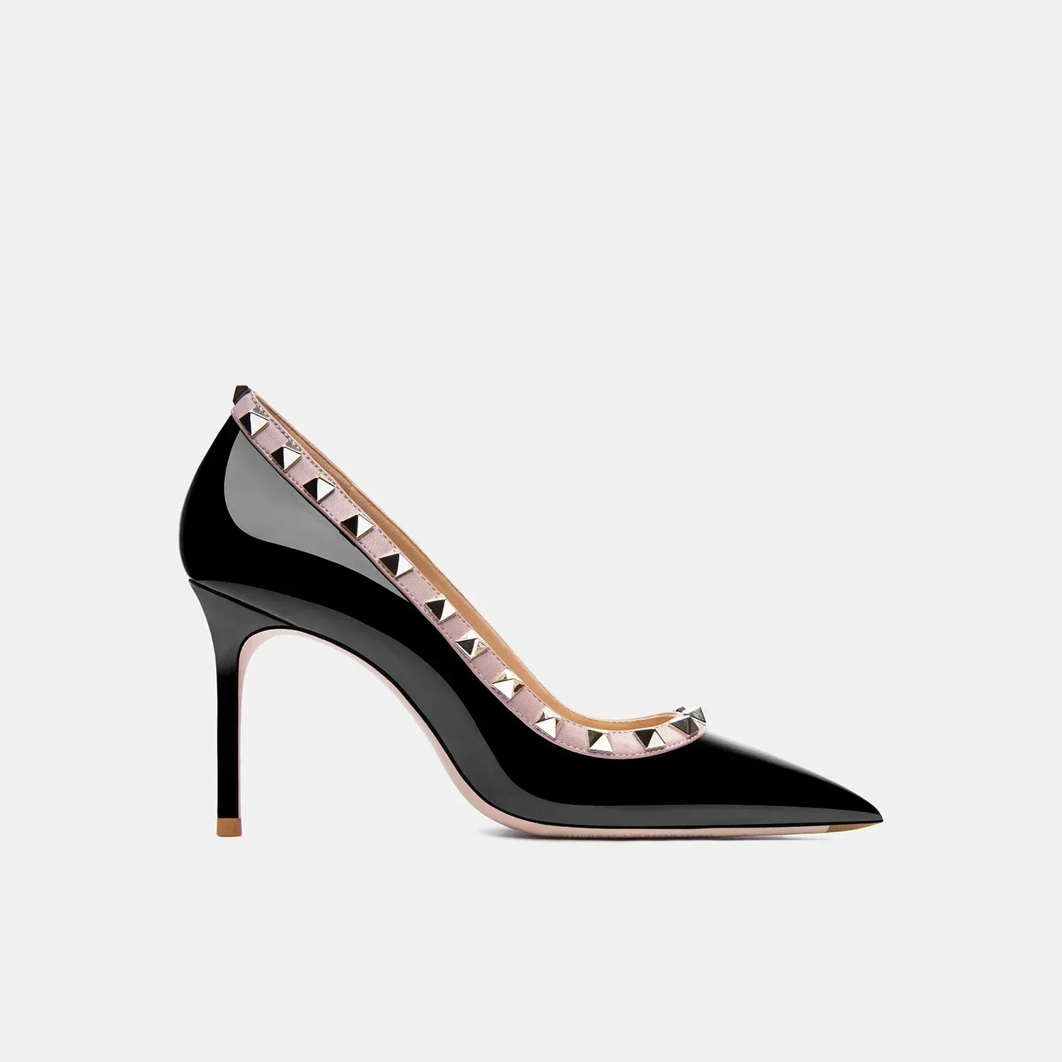 Luxury Women's Genuine Leather Stiletto Pumps | Willow Nail Design | Elegant Party & Evening Dress Shoes