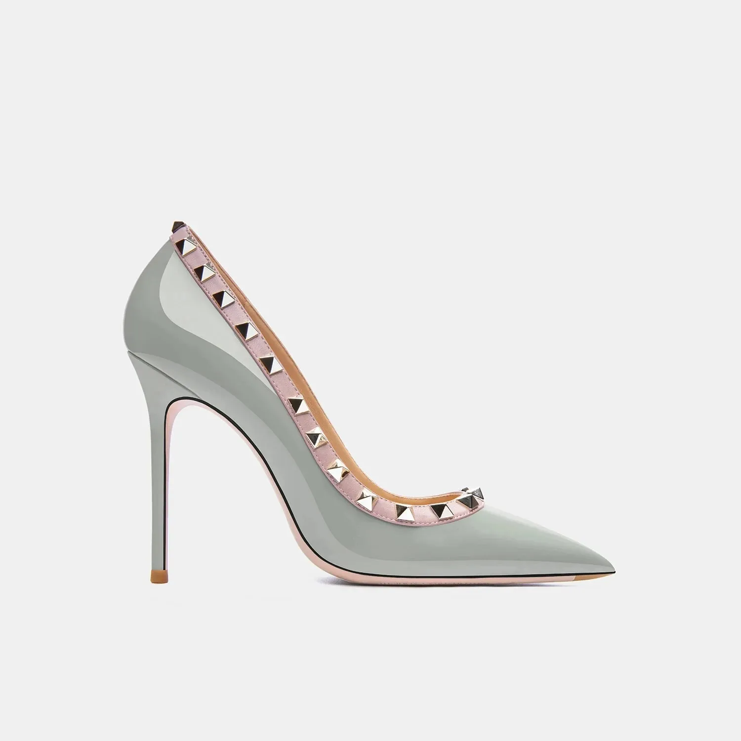 Luxury Women's Genuine Leather Stiletto Pumps | Willow Nail Design | Elegant Party & Evening Dress Shoes