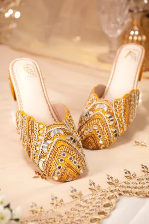 Mahira Yellow Mule Heels