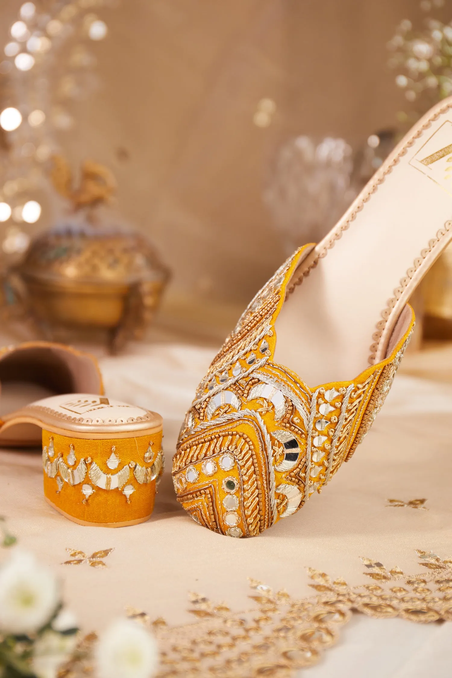 Mahira Yellow Mule Heels