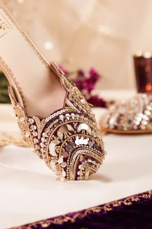 Mahnaaz Wine Mule Heels