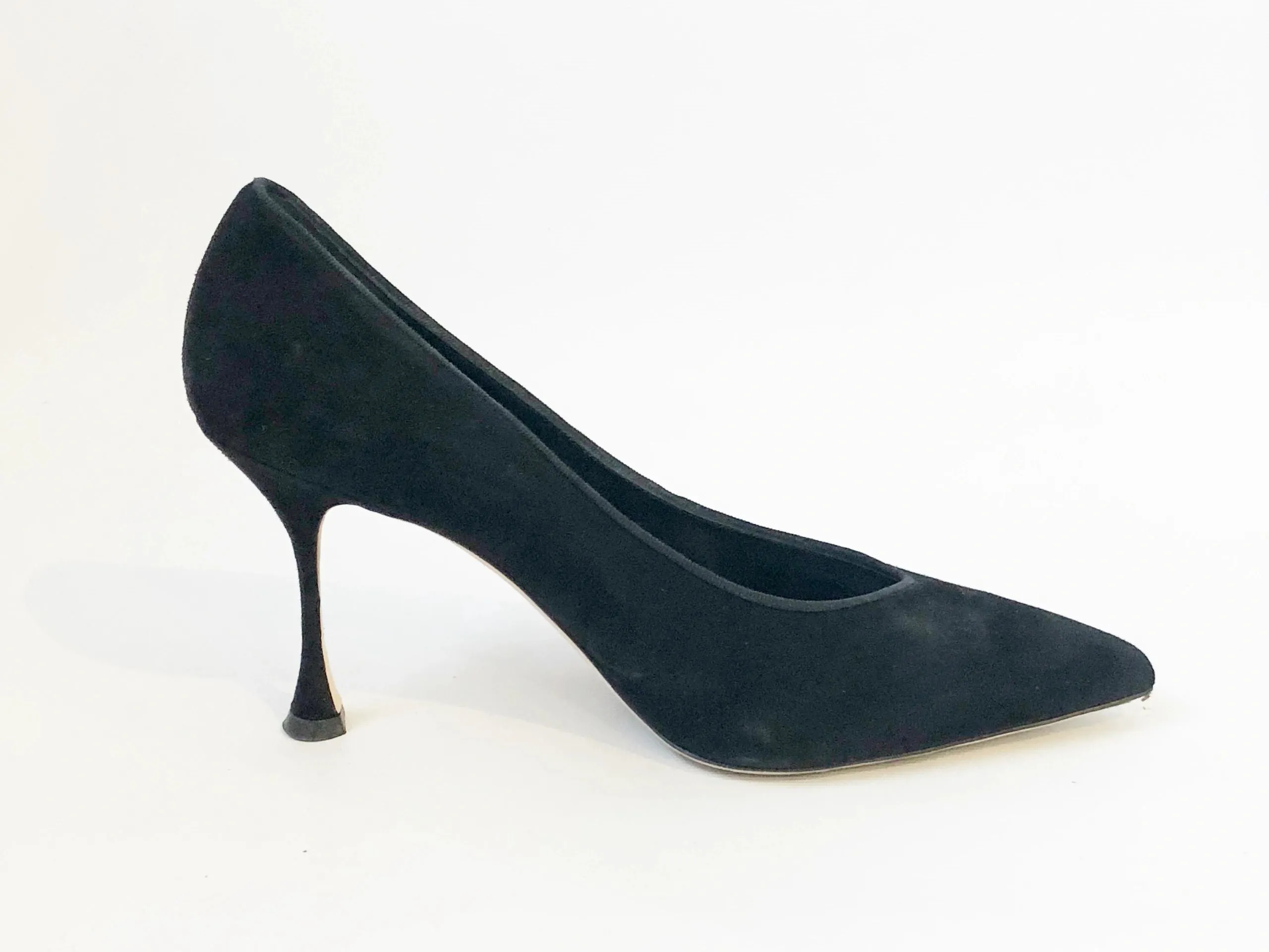 Manolo Blahnik Black Suede Pump Size 10