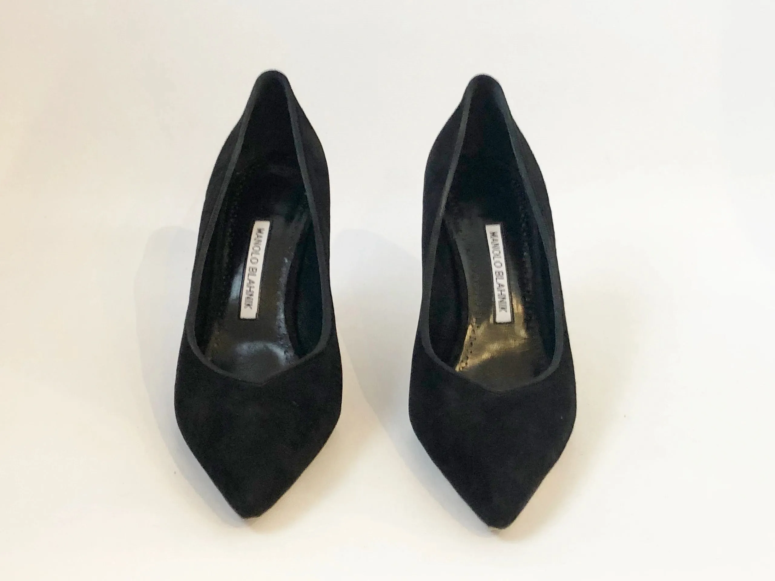 Manolo Blahnik Black Suede Pump Size 10