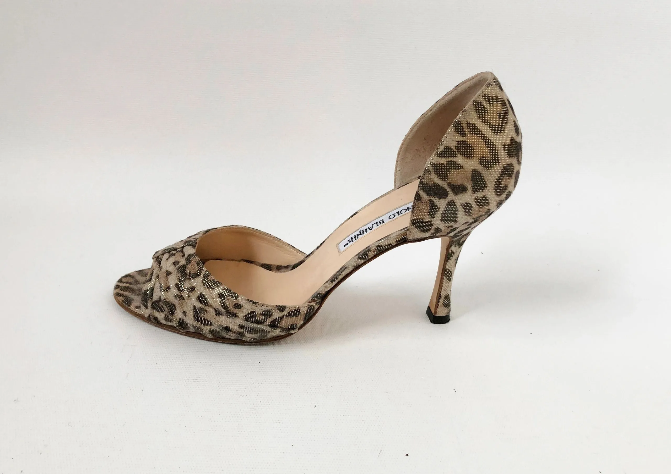 Manolo Blahnik Leopard D'Orsay Size 37.5 It (7.5 Us)