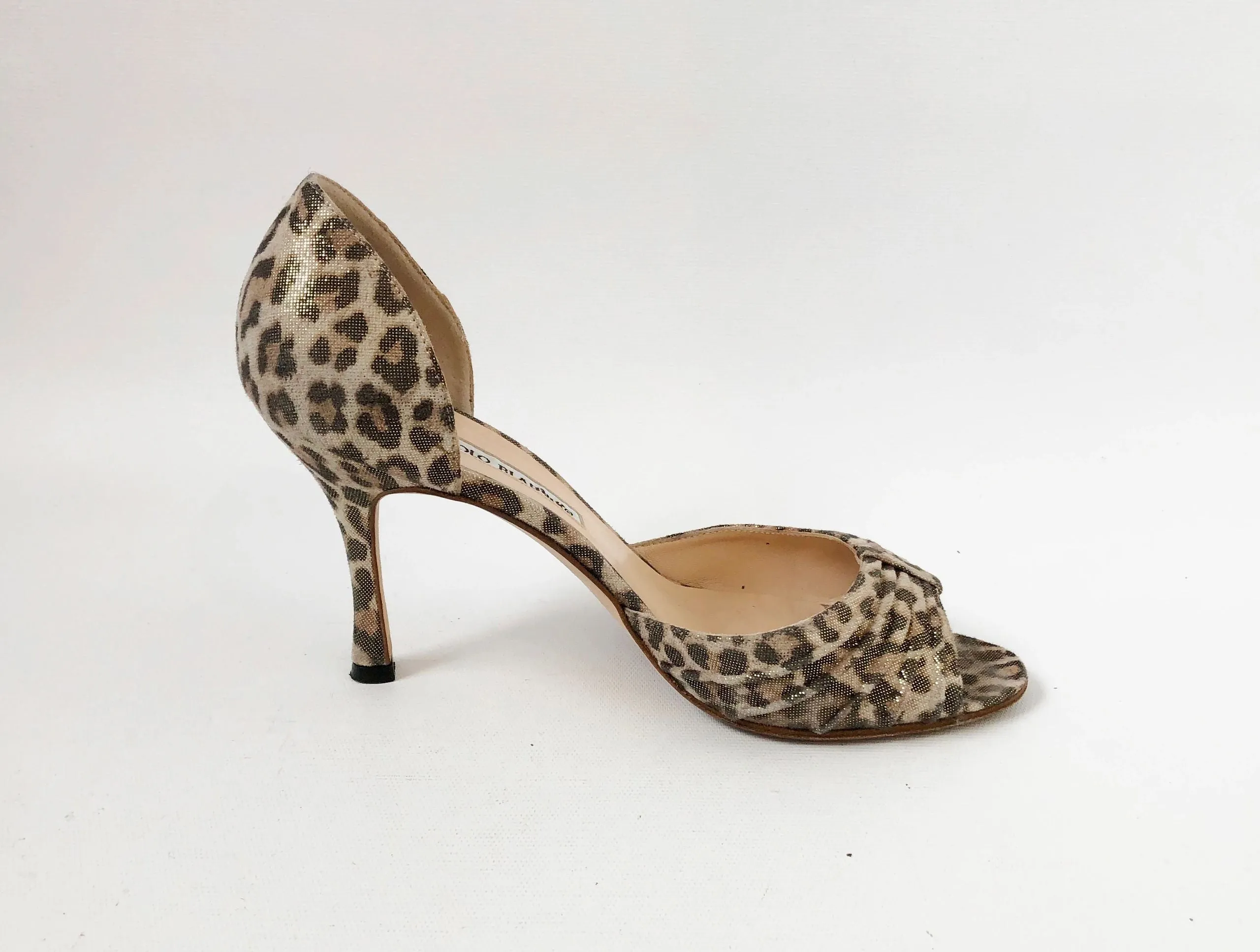 Manolo Blahnik Leopard D'Orsay Size 37.5 It (7.5 Us)