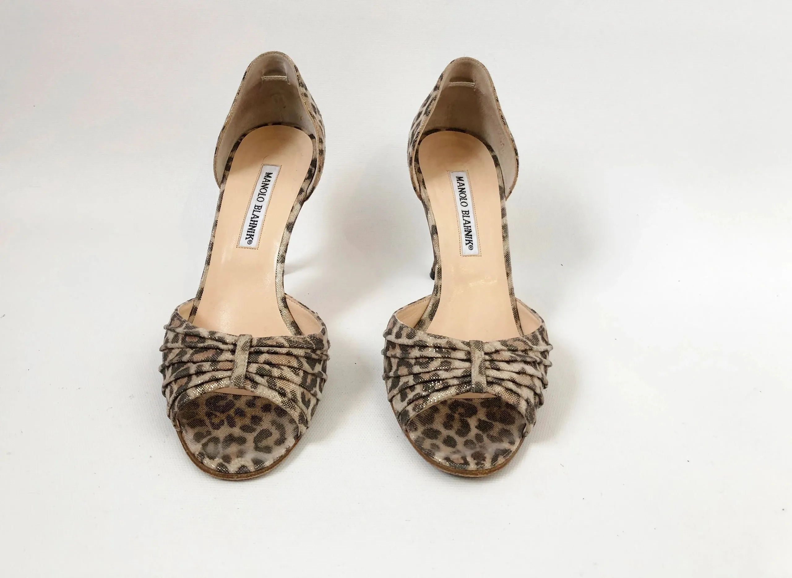 Manolo Blahnik Leopard D'Orsay Size 37.5 It (7.5 Us)
