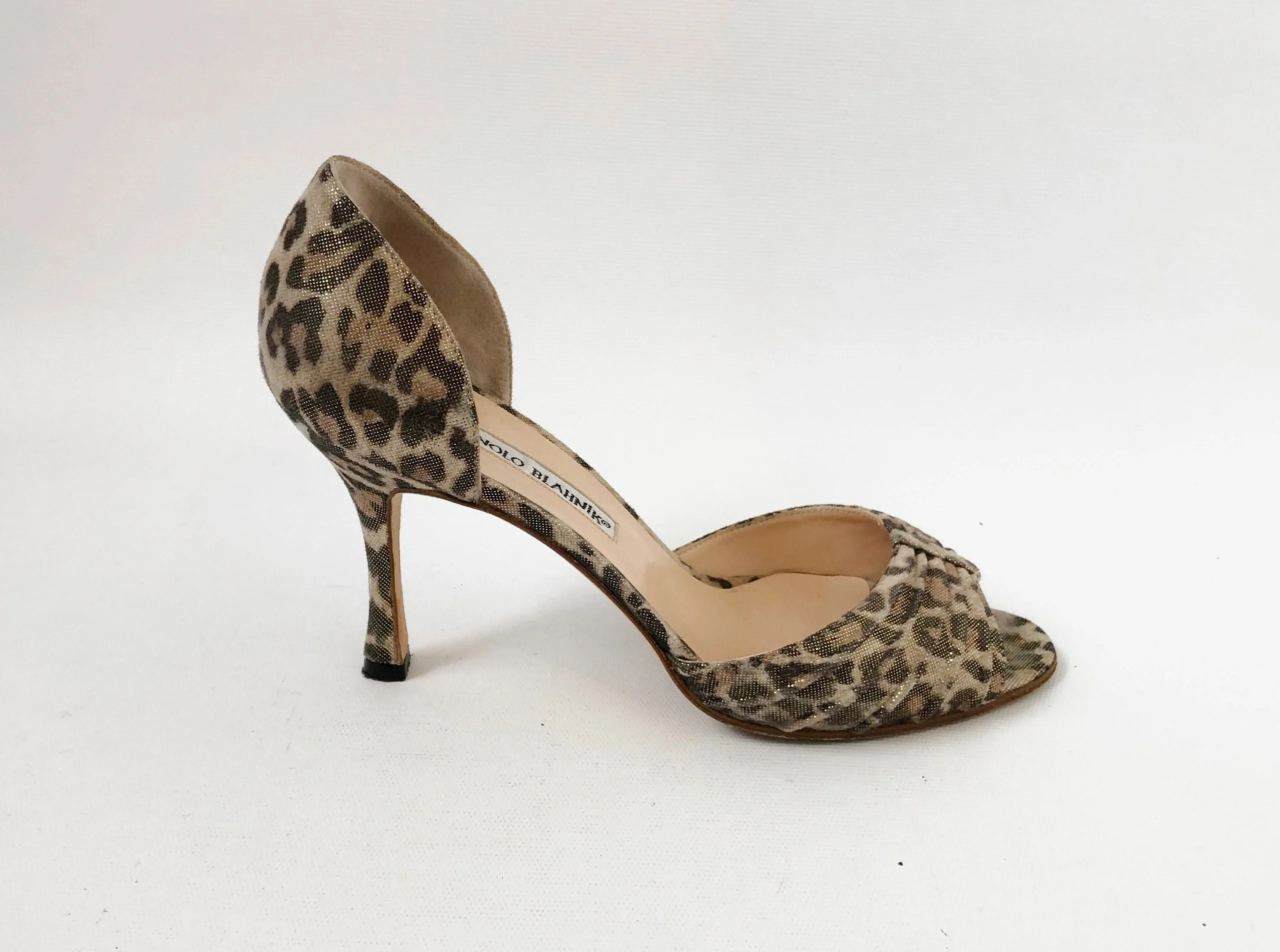 Manolo Blahnik Leopard D'Orsay Size 37.5 It (7.5 Us)