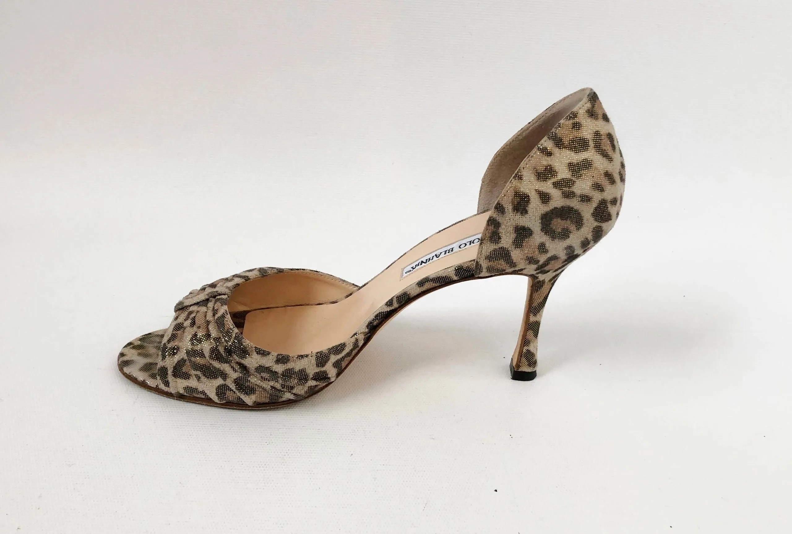 Manolo Blahnik Leopard D'Orsay Size 37.5 It (7.5 Us)