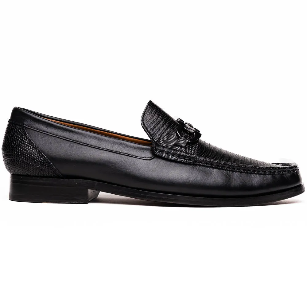 Marco Di Milano Enzo in Black Lizard Loafers