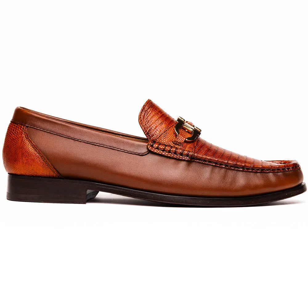 Marco Di Milano Enzo in Cognac Lizard Bit Loafers