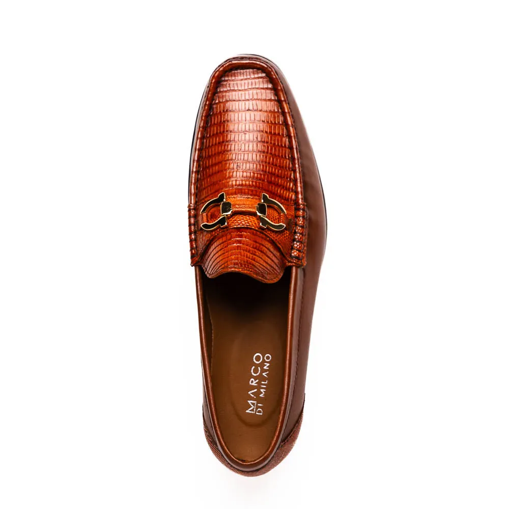Marco Di Milano Enzo in Cognac Lizard Bit Loafers