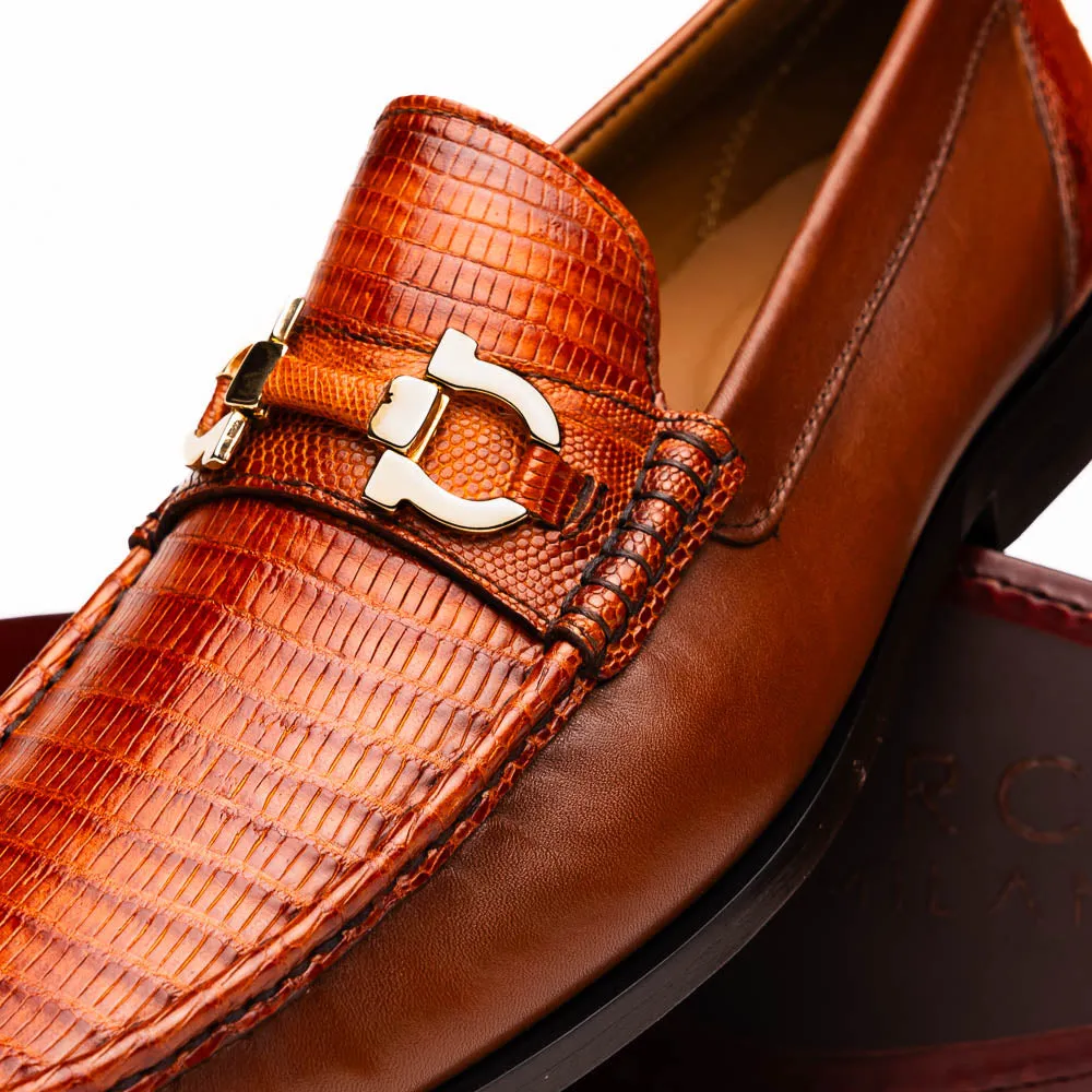 Marco Di Milano Enzo in Cognac Lizard Bit Loafers