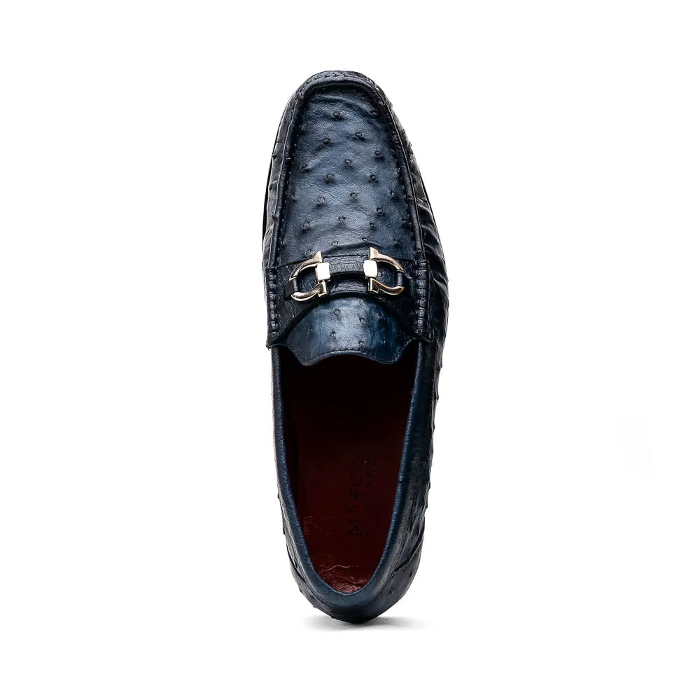 Marco Di Milano Ferrioni in Navy Ostrich Bit Loafers