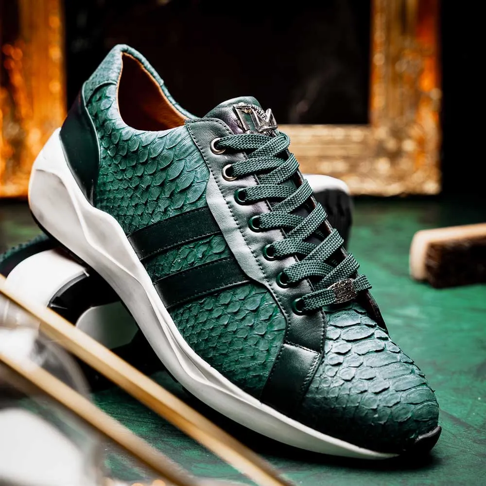 Marco Di Milano Verona in Green Python Calfskin Sneakers