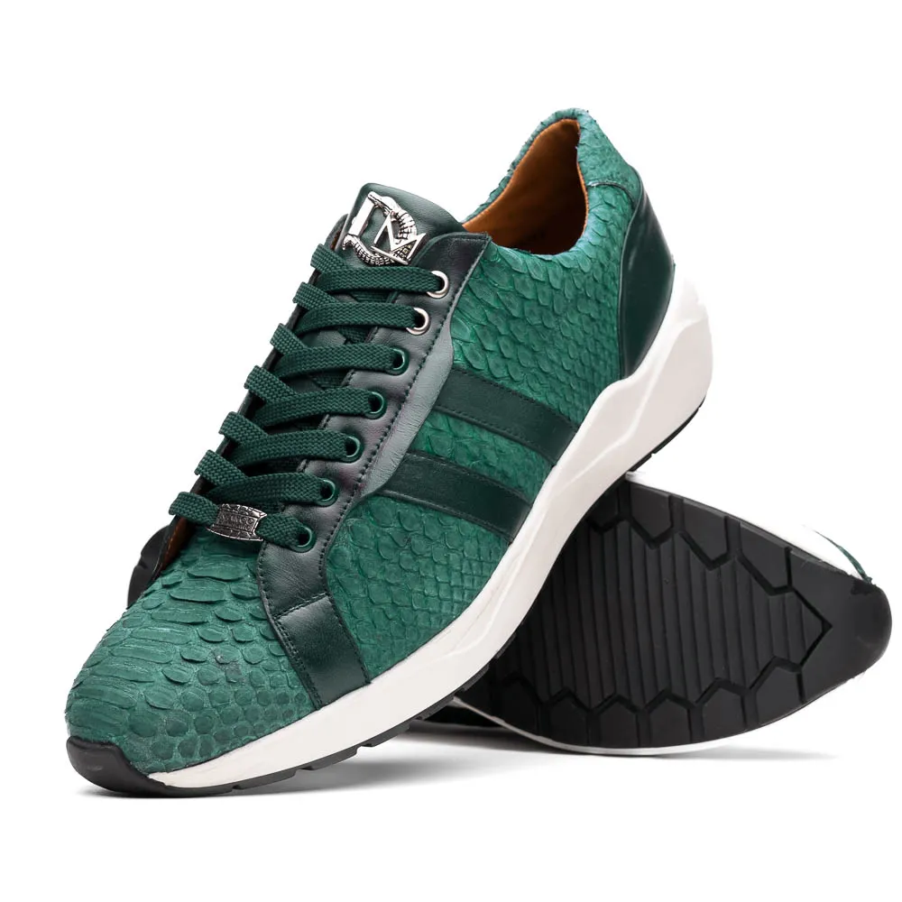 Marco Di Milano Verona in Green Python Calfskin Sneakers