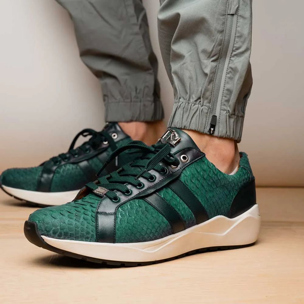 Marco Di Milano Verona in Green Python Calfskin Sneakers