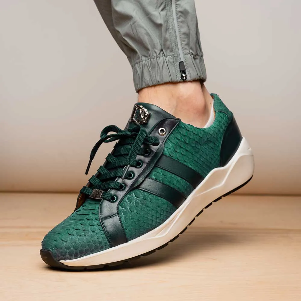 Marco Di Milano Verona in Green Python Calfskin Sneakers