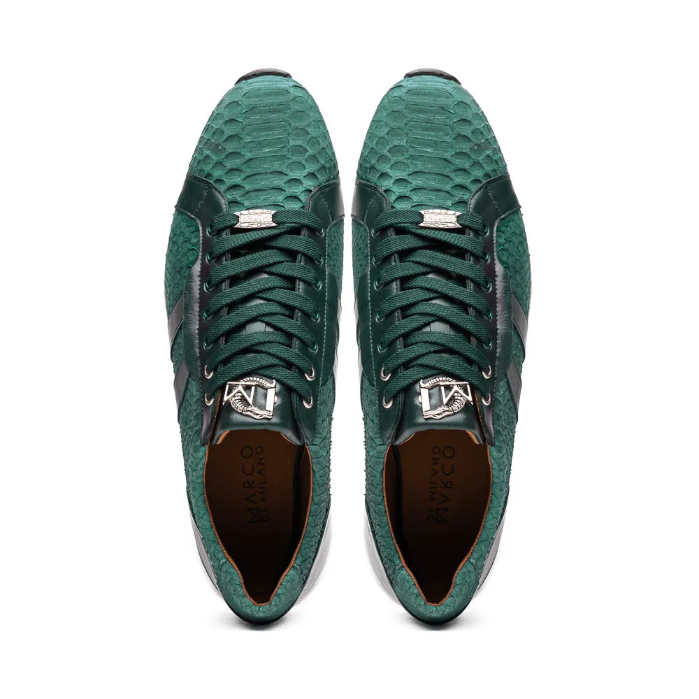 Marco Di Milano Verona in Green Python Calfskin Sneakers