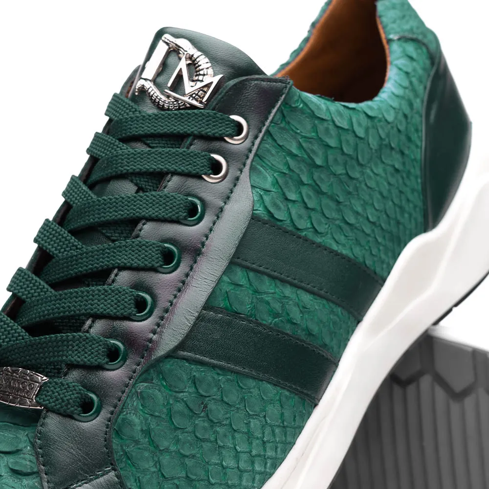 Marco Di Milano Verona in Green Python Calfskin Sneakers