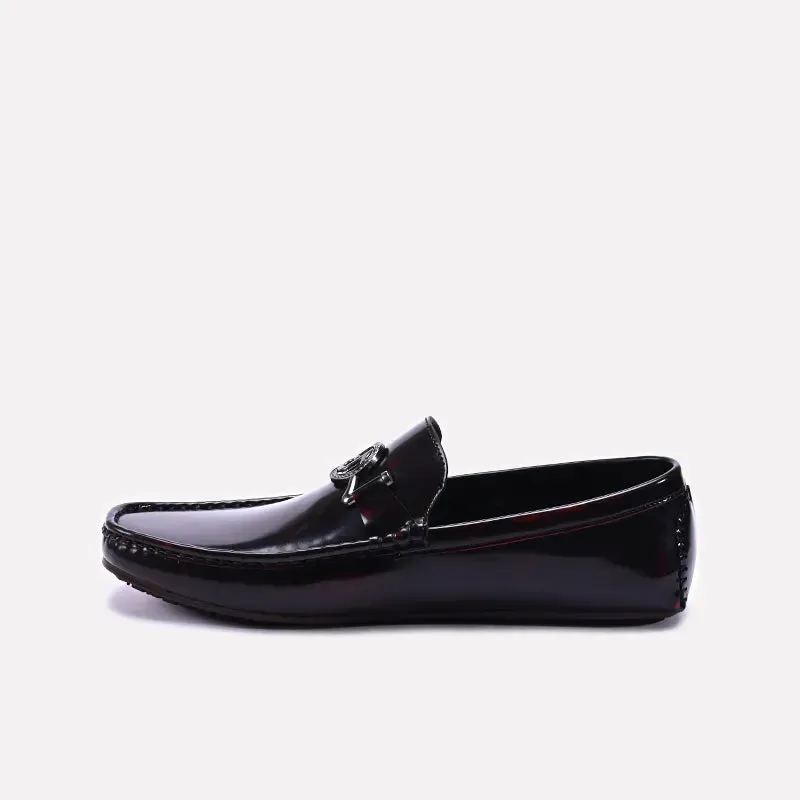 Maroon Glossy Loafers 0130879