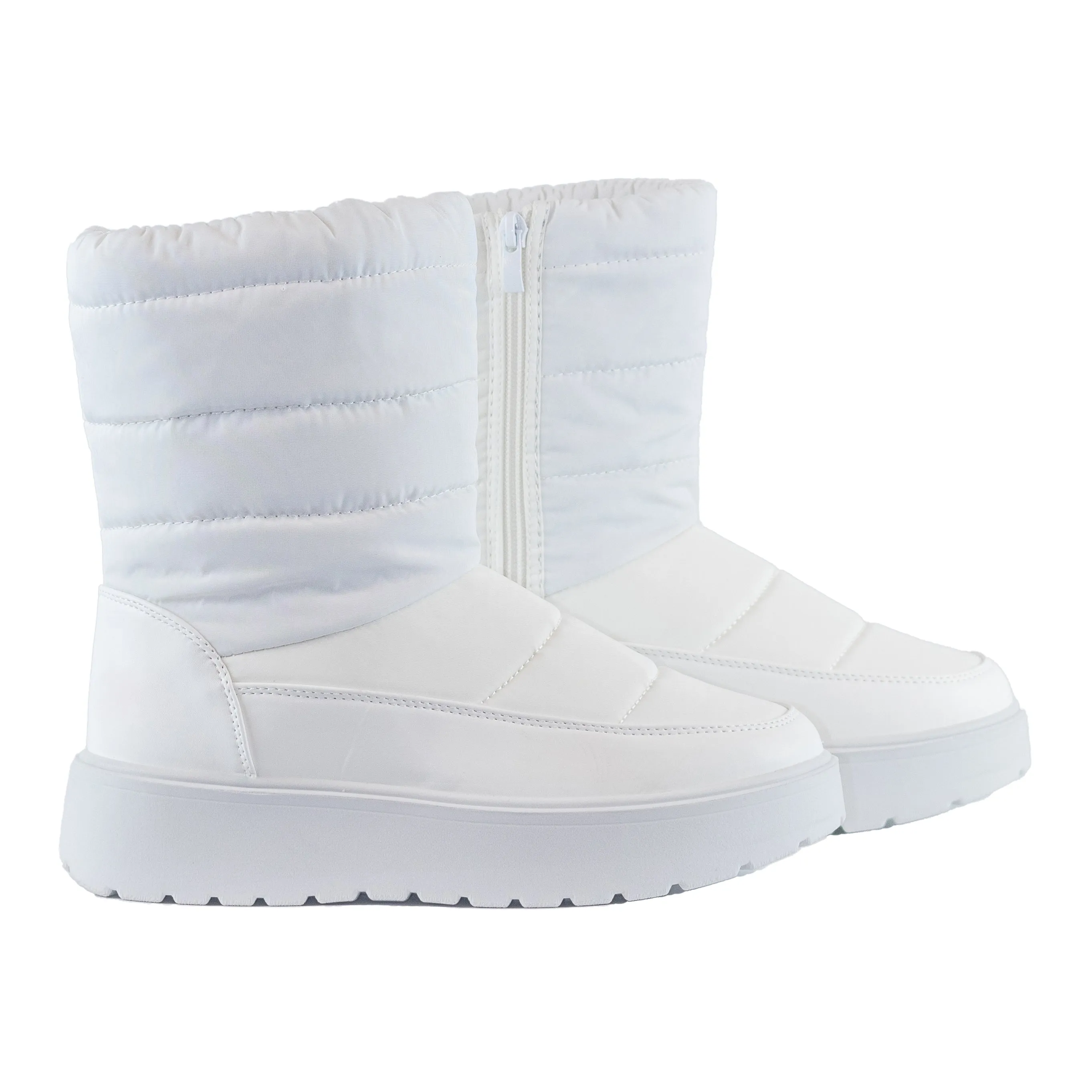 Mountain - Faux Fur Winter Boots, Waterproof Nylon Design, Inward Zipper for Easy Wear, Ideal for Snowy Days