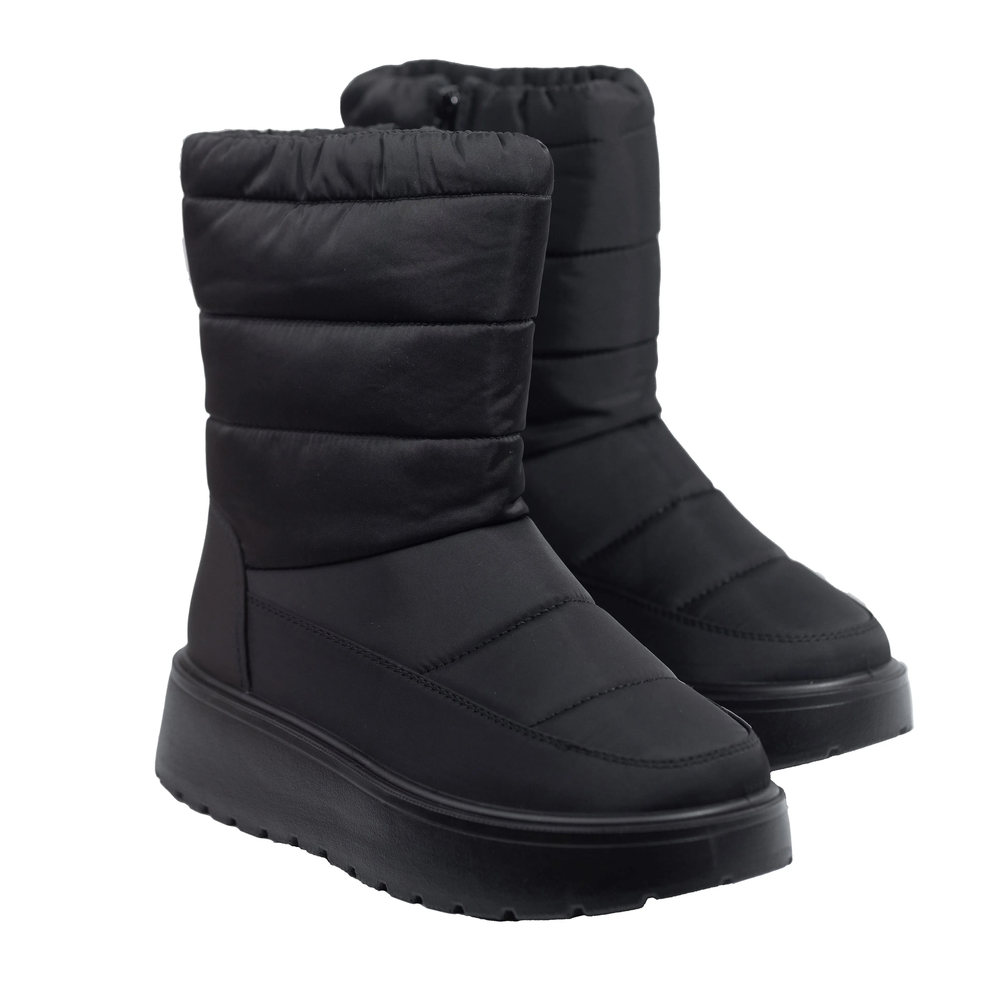Mountain - Faux Fur Winter Boots, Waterproof Nylon Design, Inward Zipper for Easy Wear, Ideal for Snowy Days
