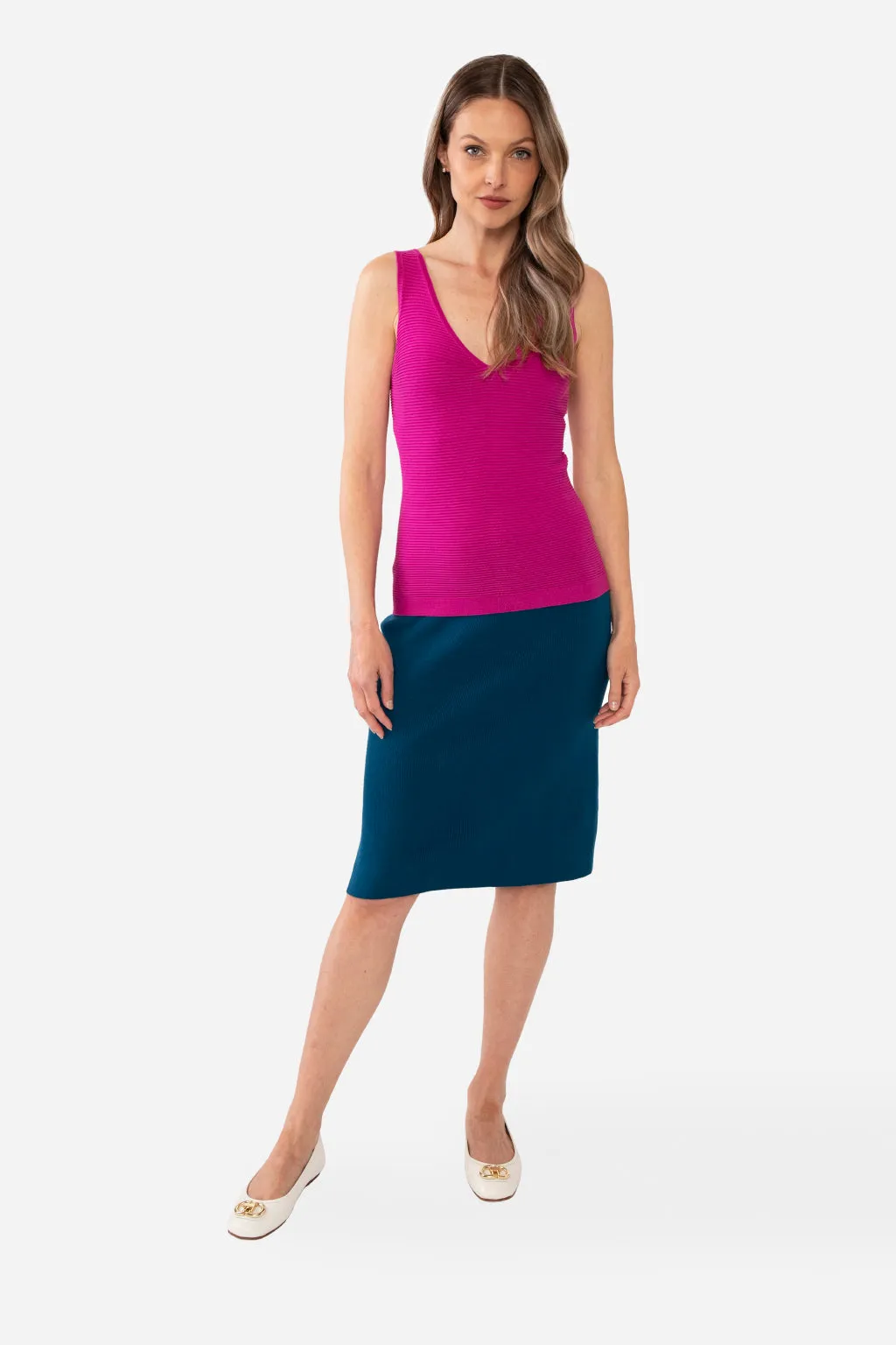 NATALIYA PENCIL SKIRT - SLATE GREY