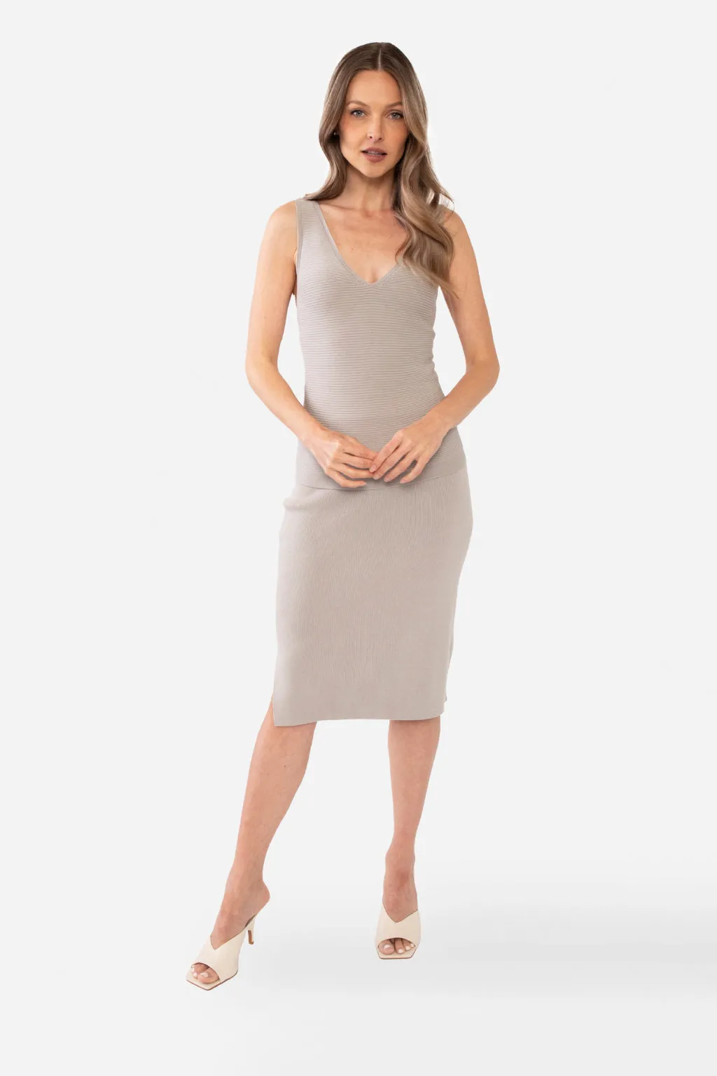 NATALIYA PENCIL SKIRT - SLATE GREY