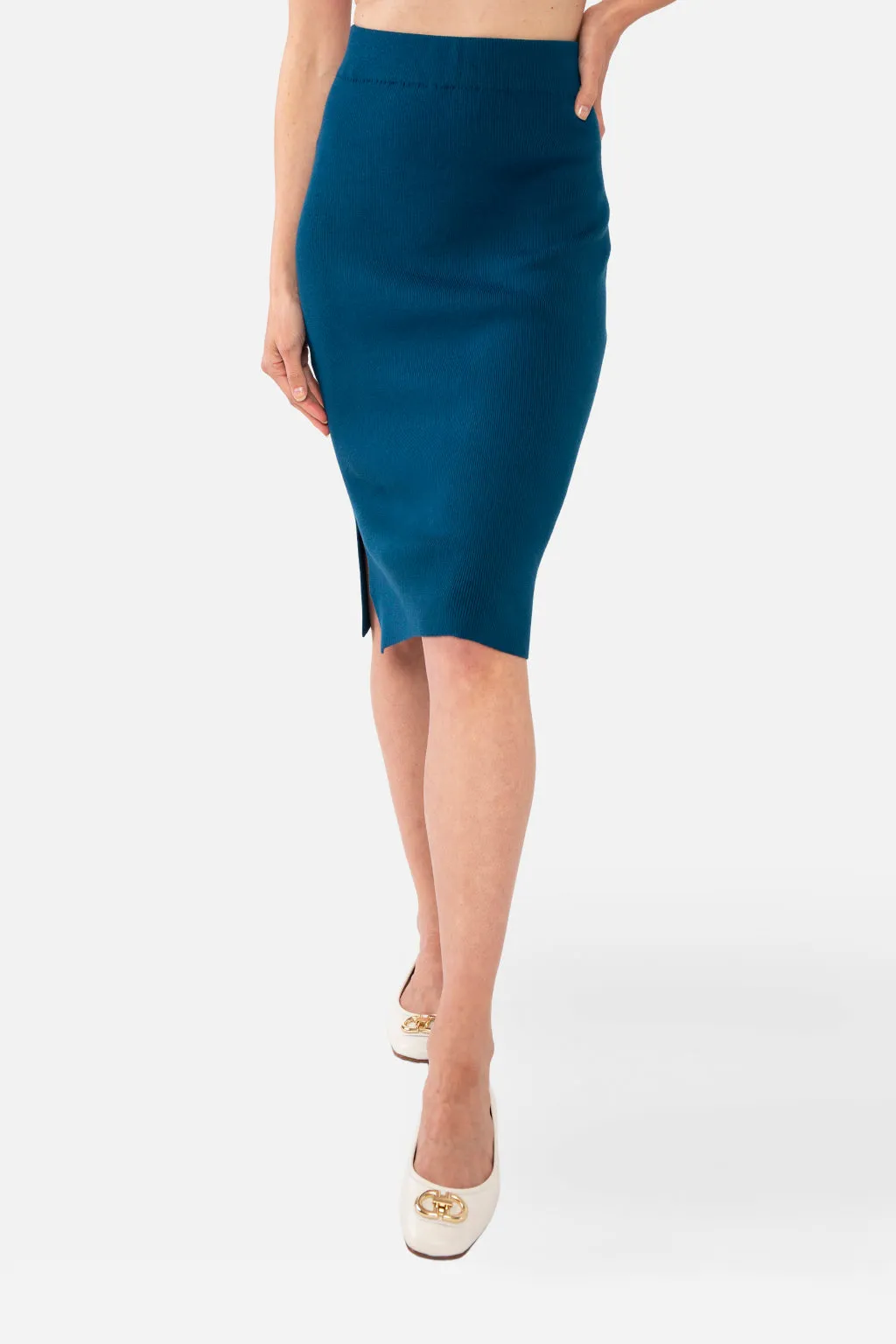 NATALIYA PENCIL SKIRT - SLATE GREY