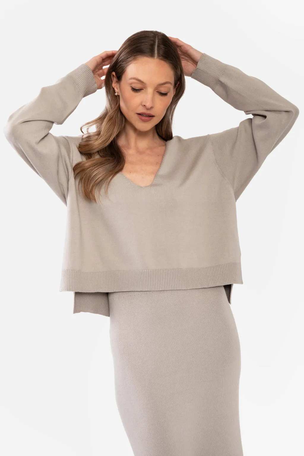 NATALIYA PENCIL SKIRT - SLATE GREY