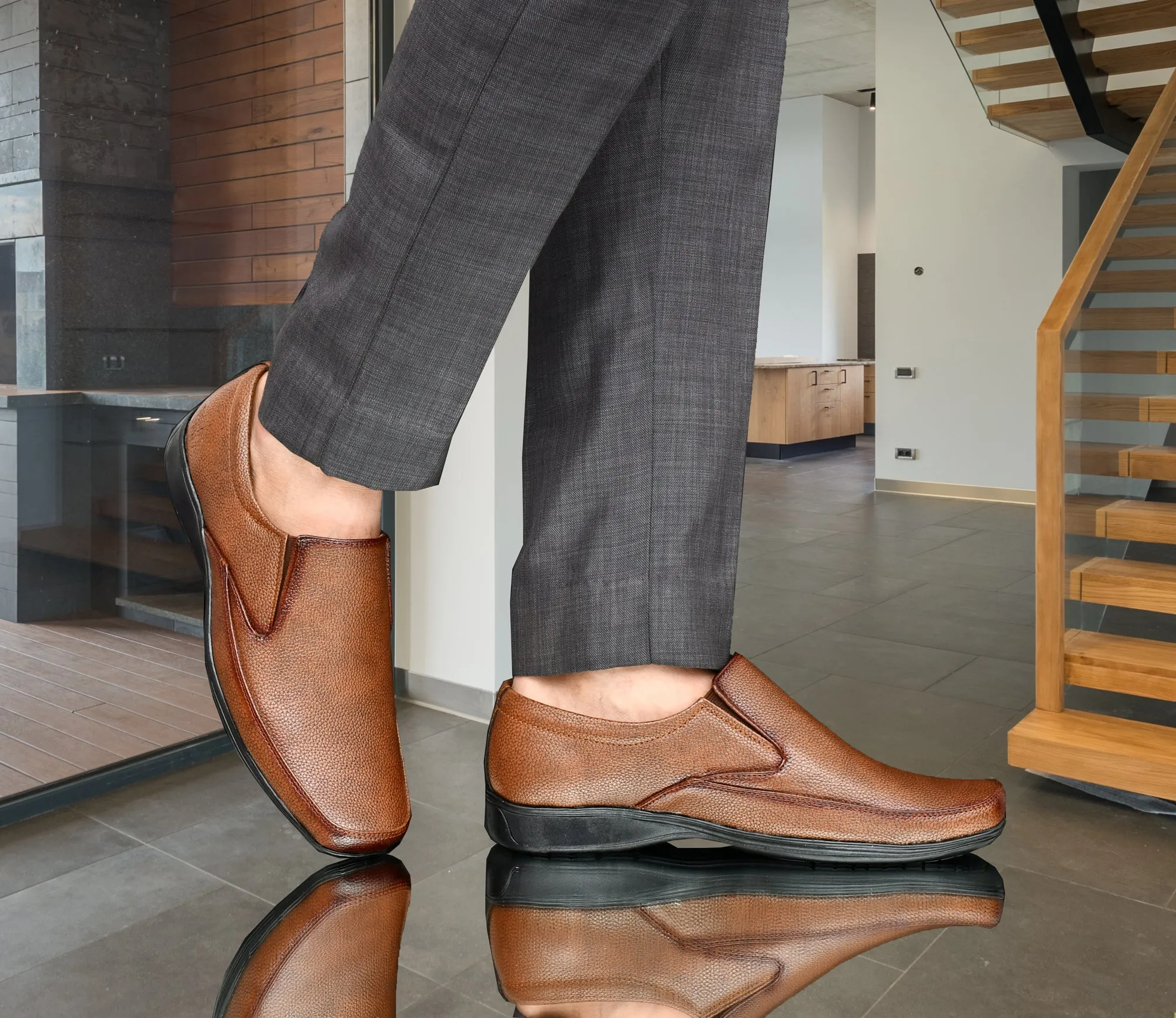 Neat Slit Clean Look Moccasins for Men | Tan