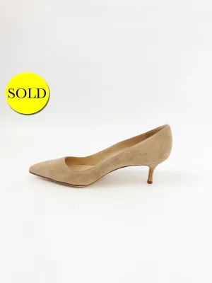 NEW Manolo Blahnik Suede Pump Size 37.5 It (7.5 Us)