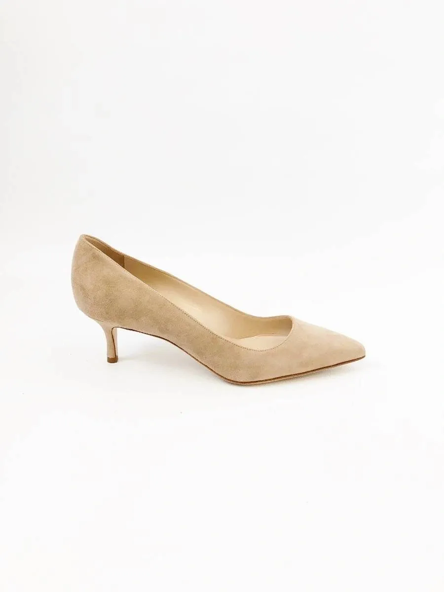 NEW Manolo Blahnik Suede Pump Size 37.5 It (7.5 Us)