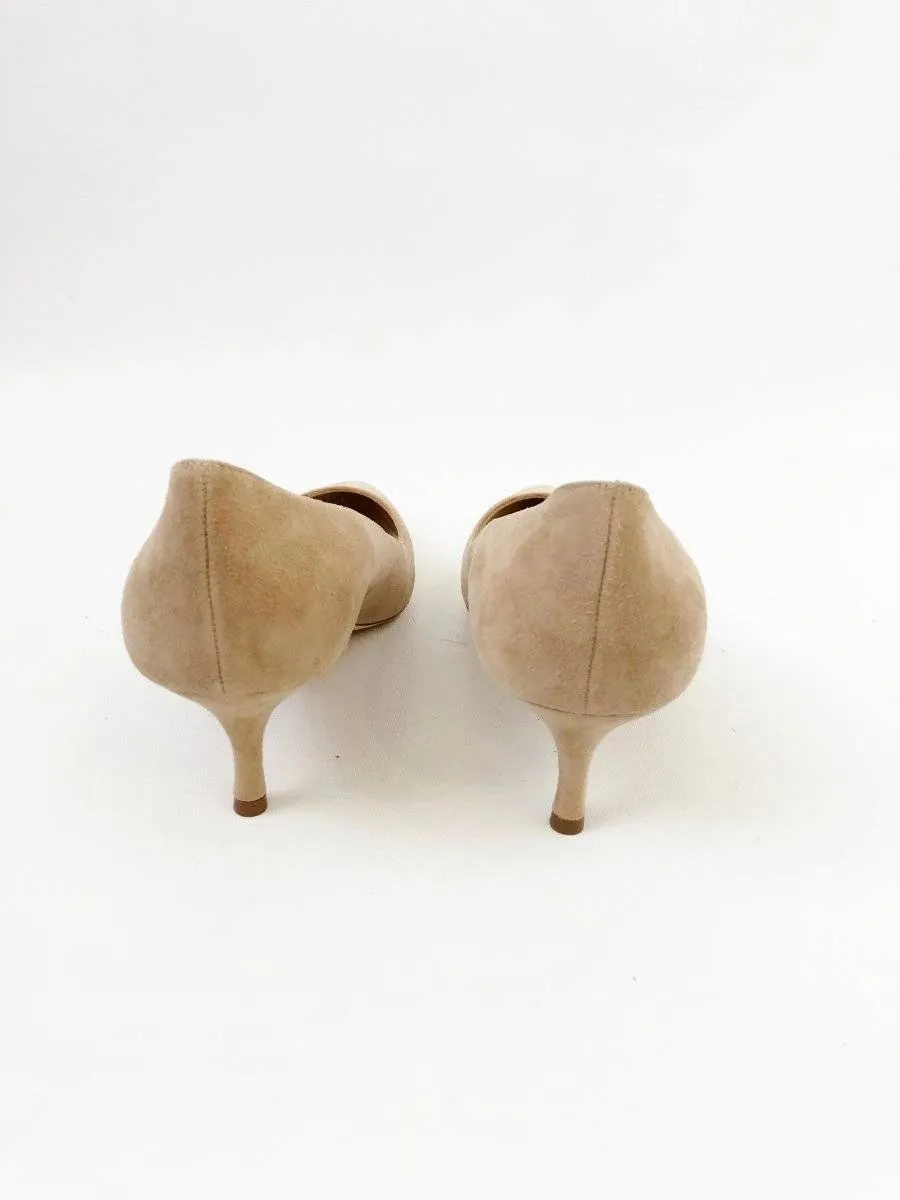 NEW Manolo Blahnik Suede Pump Size 37.5 It (7.5 Us)