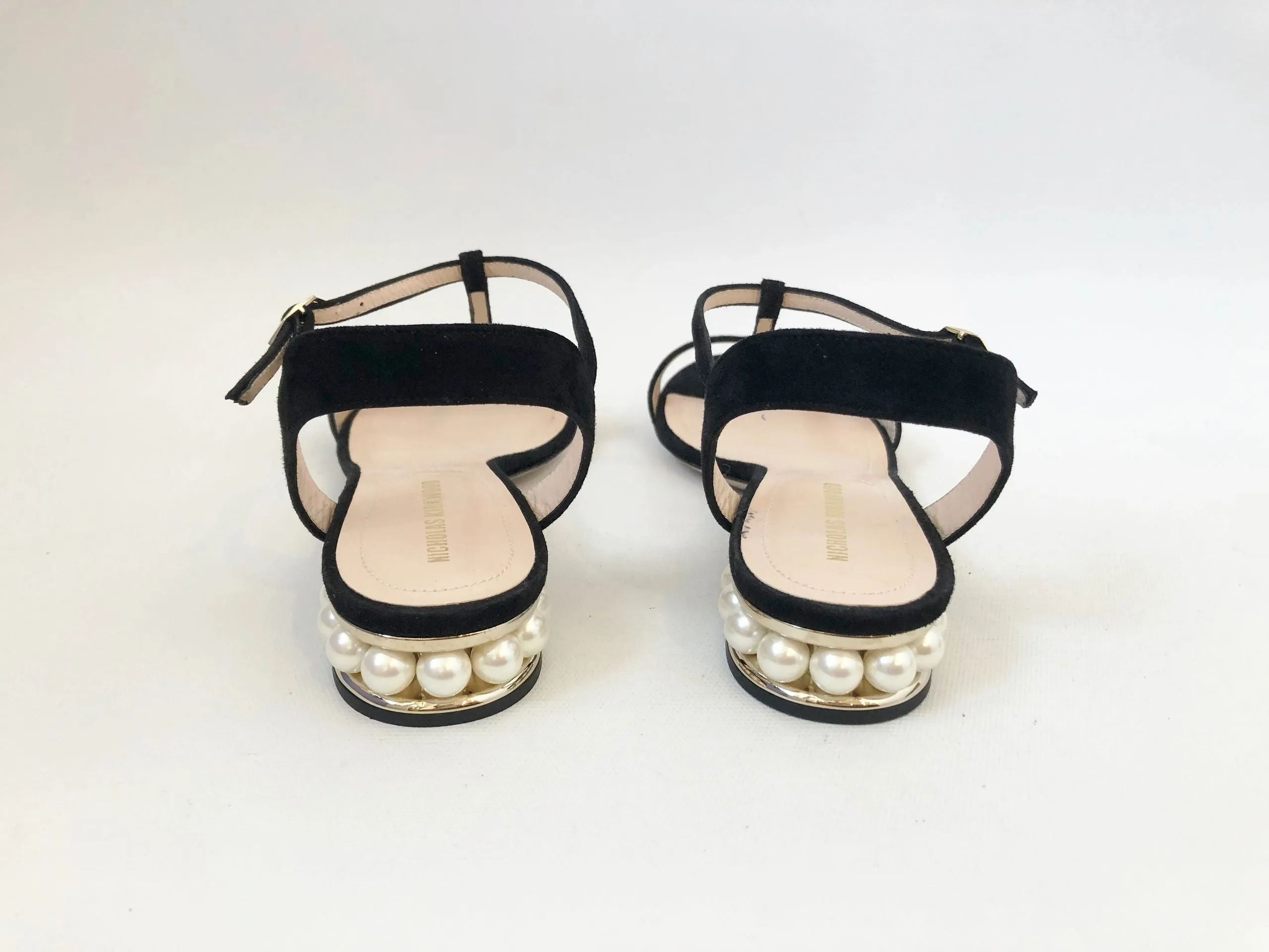 NEW Nicholas Kirkwood Pearl Heel Sandal Size 37.5 It (7.5 Us)