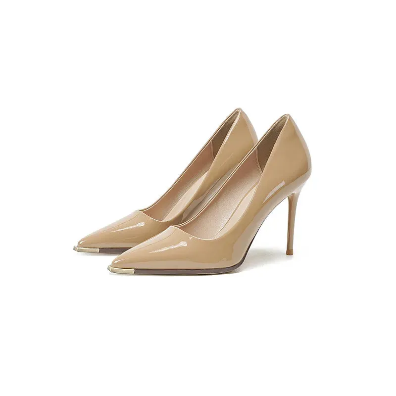 New nude high heels for women slim heels