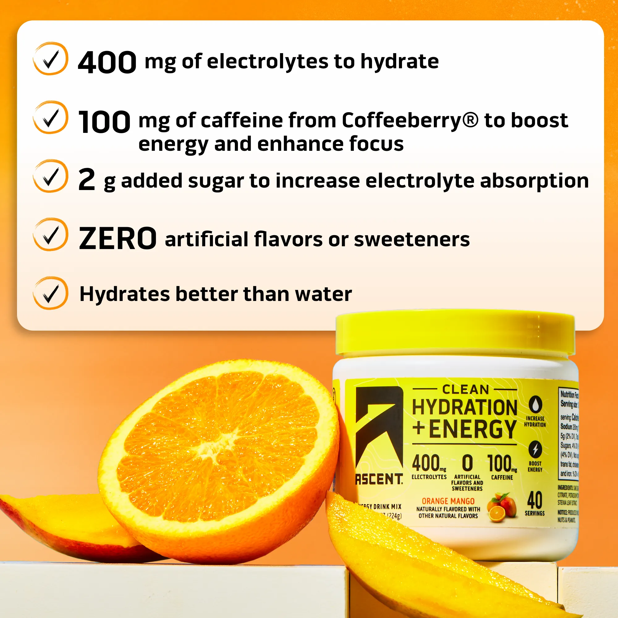 Orange Mango Clean Hydration   Energy