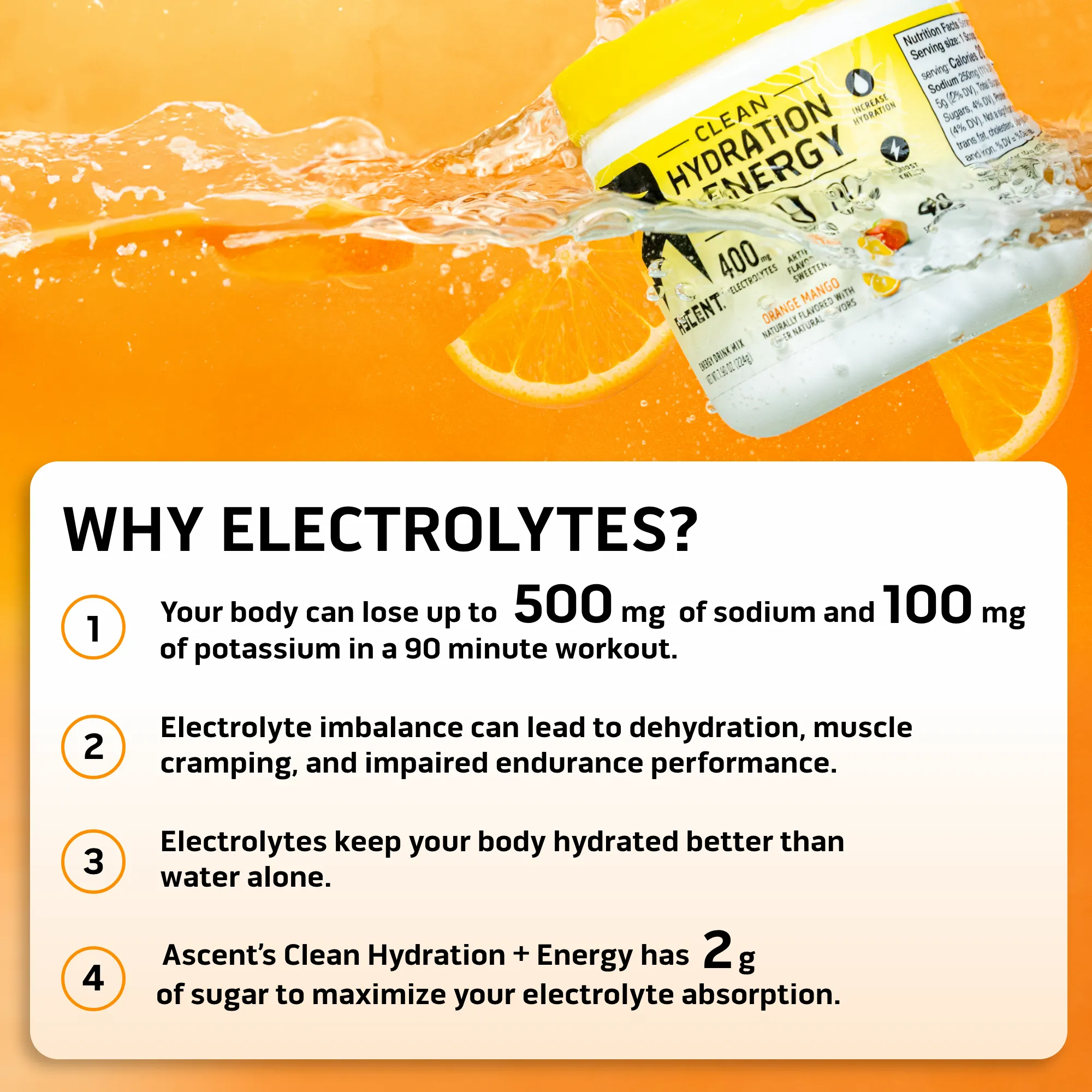 Orange Mango Clean Hydration   Energy
