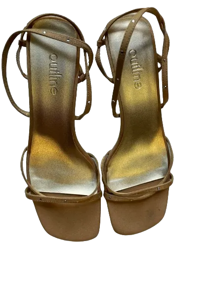 Outline Gold Strappy Heels