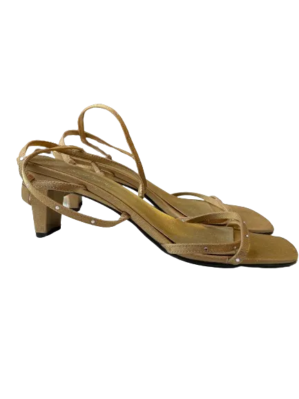 Outline Gold Strappy Heels