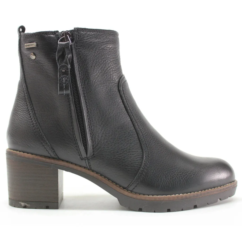 Pikolinos Llanes Calfskin Leather Women's Zip Up Mid Heel Boots