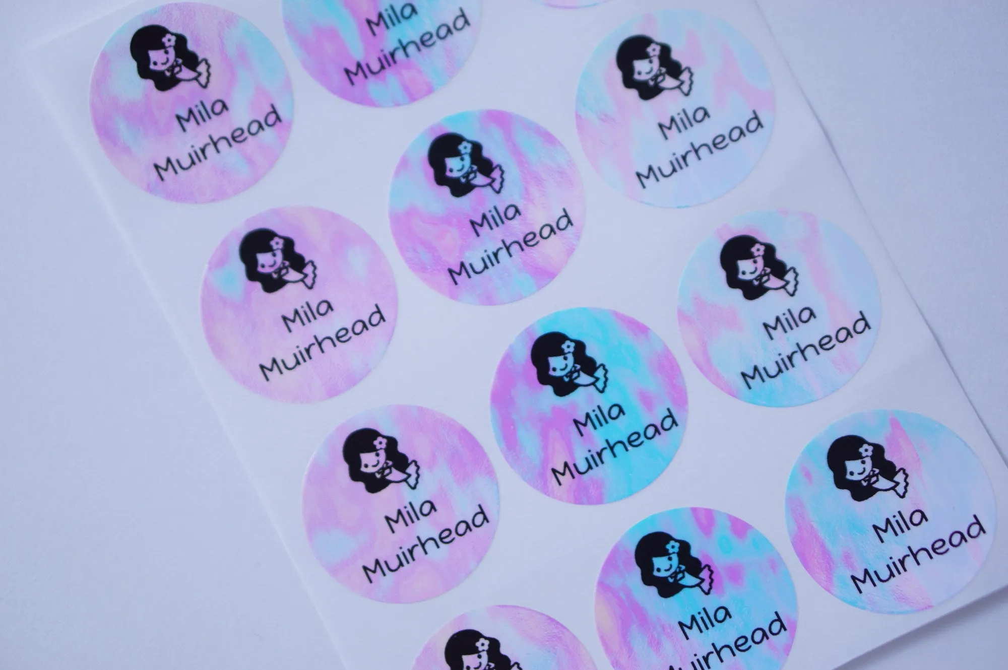 Pinkpoly Round Waterproof Name Labels