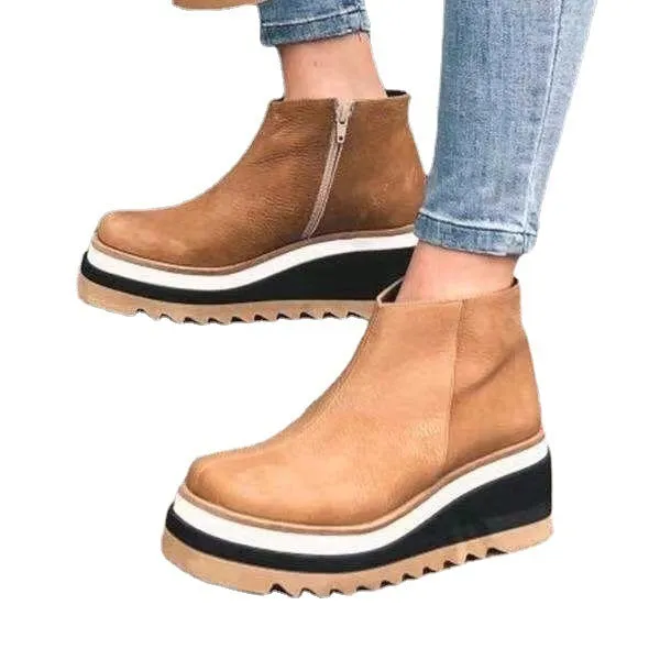 Platform Side Zipper Women's Bootie