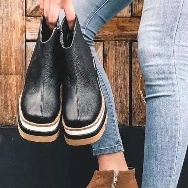 Platform Side Zipper Women's Bootie