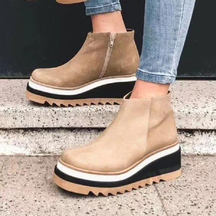 Platform Side Zipper Women's Bootie